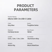 Kevlar 100W USB-C To USB-C Cable