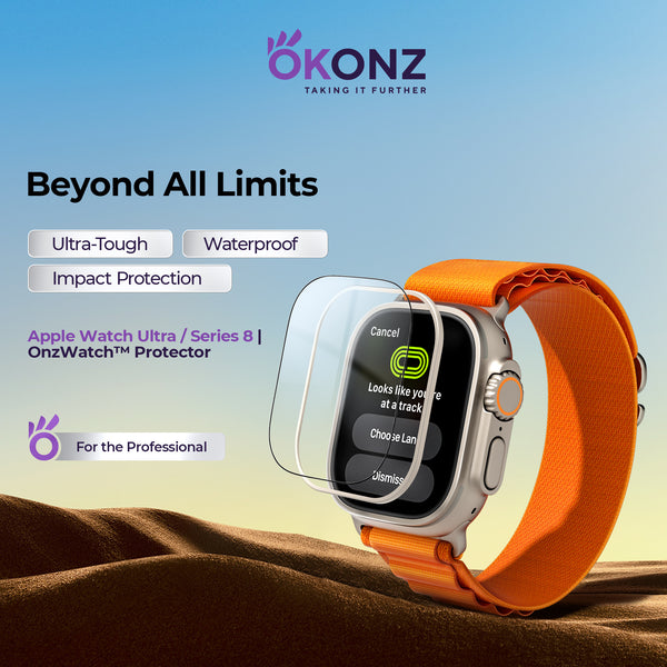OKONZ Apple Watch Ultra Protector Titanium Rim Case Ultra Glass